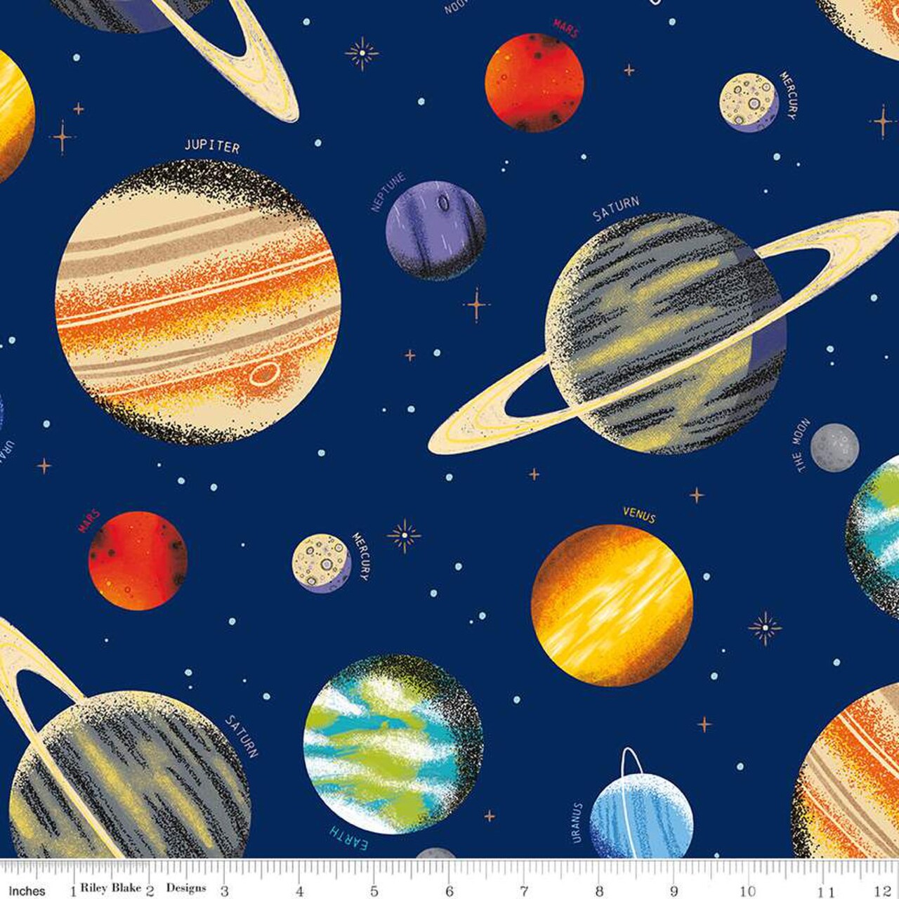 Main in Navy (cd15480-navy) | Outer Space by NASA | Riley Blake Designs | Riley Blake